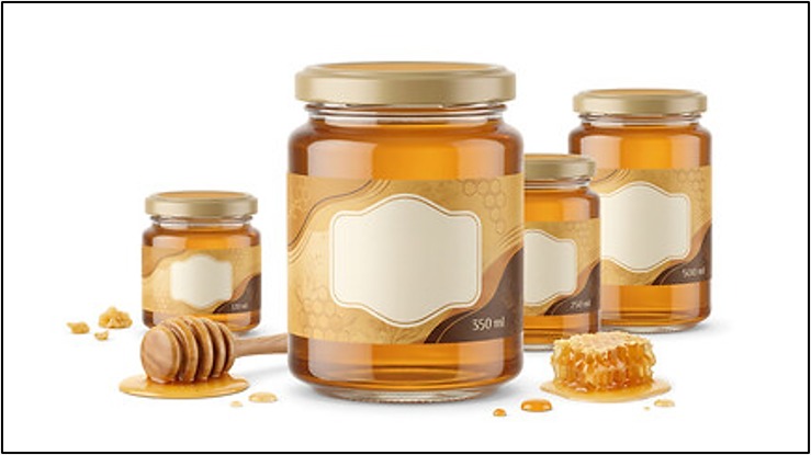 Retail honey jars in a range of sizes